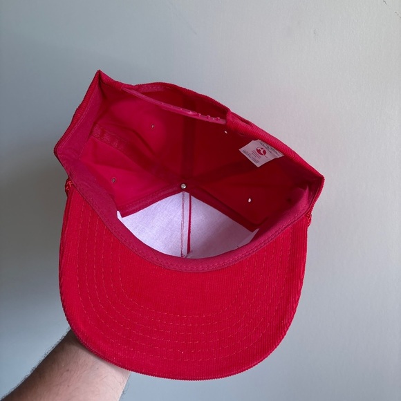 Vintage CORDUROY trucker hat red rope canadian - Picture 6 of 6